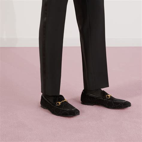 Jordaan GG velvet loafers in black 